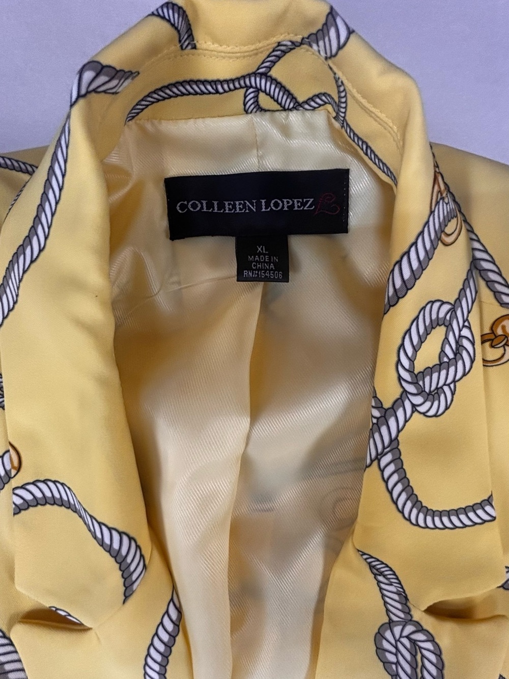Colleen Lopez Yellow Rope-Print Blazer